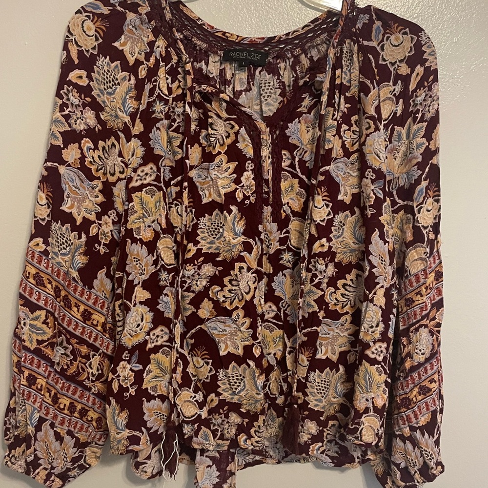 Floral Burgundy Blouse
